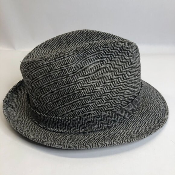 Vintage Feather Herringbone Fedora Pedigree Fifth Ave NY Size 7 1/4-7 3/8 Hat - Picture 3 of 7